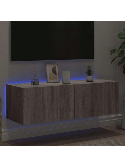 VidaXL TV Wand Unit LED Lighting 100x35x31 Cm Grijs Sonoma view 4