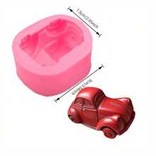 1pc 3D Stereo Car Candle Silicone Mold, DIY Handmade Soap Mold For DIY Crafts – Perfect For Soy Wax, Aromatherapy, And Soap Making - Pink - View 9
