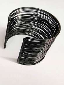 1pc Simple Metal Open Cuff Bracelet, Suitable For Daily Wear - Silver - View 13