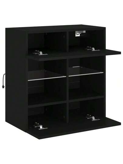 VidaXL TV Wand Unit LED Lighting 58.5x30x60.5 Cm Zwart view 8