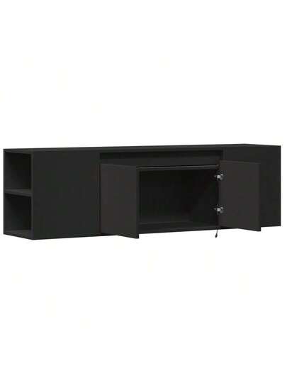 VidaXL TV Wand Unit LED Lighting 135x31x39.5 Cm Zwart view 9