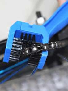 Limpiador de cadena de bicicleta, cepillo de limpieza multiusos para bicicletas, cepillo de limpieza para bicicletas adecuado para la cadena y la biela de la bicicleta. - Azul - Ver 2