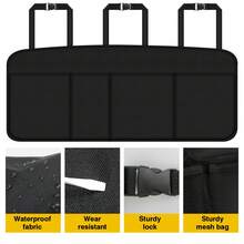 1pc Car Rear Seat Back Organizer ,Auto Trunk Net Mesh Cargo Storage Bag ,Pocket Cover Stowing Tidying, Interior Camping AccessoriesStorage Bag Beach Bag Beach Essentials Beach Towel Organizer Beach Accessories Beach Stuff Holiday Bag Holiday Essentials For Summer For Vacation