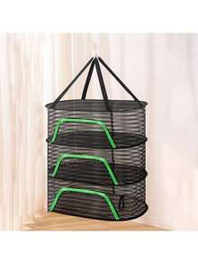Black Drying Net, Home Folding Hanging Dryer For Vegetables, Fish, Dried Food, Layered Food Drying Rack - Black - View 13