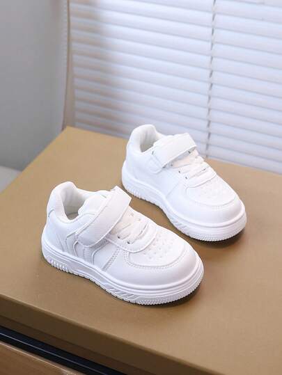 1 Pair Children's Casual Sneakers, Autumn New Girls' Soft Bottom Shoes, Toddler Fashion Versatile Hook And Loop Non-Slip Flat Shoes, Girls' Daily Outdoor Tennis Shoes
