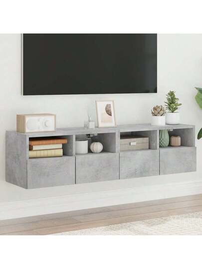 VidaXL TV Wand Units Pcs 60x30x30 Cm Finished Wood Concrete Grijs