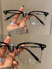 Luxurious And Elegant  Reinstallation Manufacturing  Court Style Blue Light Glasses - Glossy Black - View 2