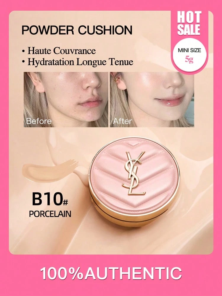 Yves Saint Laurent Touche Éclat Glow-Pact Cushion | 5g 迷你旅行装，B10 色号，光泽亮丽，轻盈透气，可叠加遮瑕，打造日常光泽，Ysl - B10 - 查看 1