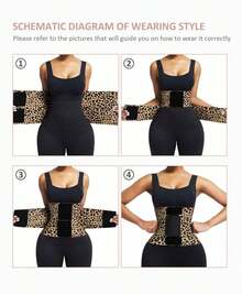 1 Piece Leopard Print Women's Waist Trainer - High Compression Triple Wrap Fitness Shaper Waist Belt, Suitable For Gym, Sports And Fitness, Adjustable Straps, Nylon Material, Elegant Design, Fitness Accessories Exercise Waistband I Discovered Amazing Products On - 黃色 - 查看 7