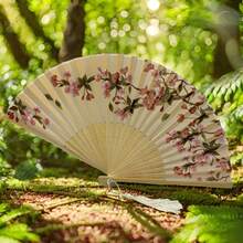 Women's Folding Fan, Craft Fan, Handheld Fan, Women's Fashion Accessories, Carry-On Small Fan - 淡粉紅色 - 查看 3