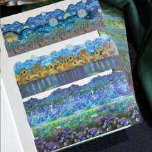 Zestaw 10 naklejek z motywem roślin oceanicznych w stylu vintage, długie paski z różnych materiałów do scrapbookingu, prowadzenia dziennika i majsterkowania - Wielokolorowe - Zobacz 8