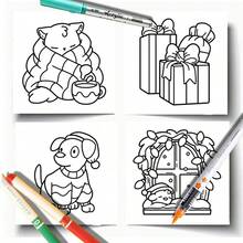 1 pezzo Libro da colorare di Natale di 24 pagine, libro da colorare a tema natalizio adorabile, un modo tranquillo e dettagliato per celebrare il Natale, adatto come decorazione, regalo o souvenir per le vacanze