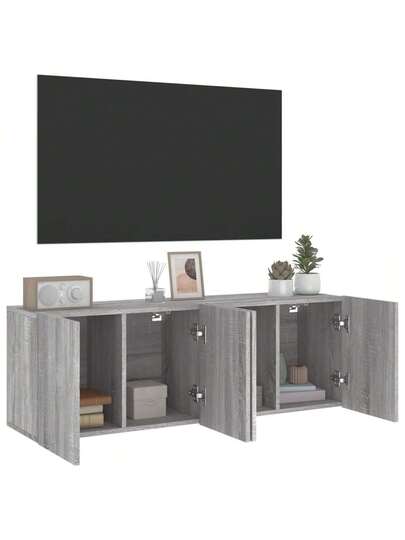 VidaXL TV Cabinets Pcs Wand Mounted 60x30x41 Cm Grijs Sonoma Oak view 5