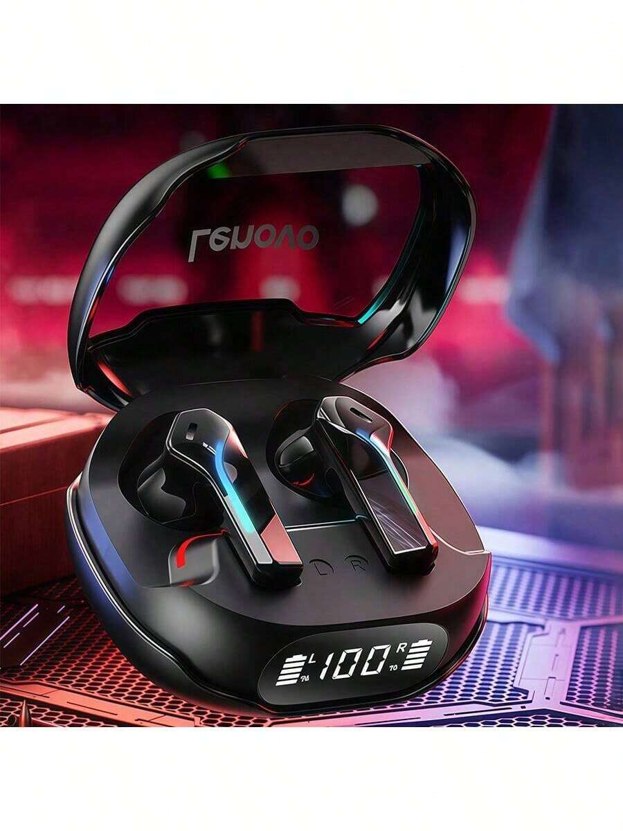 Lenovo TG101電競藍牙耳機 藍牙5.4穩定連接 RGB炫彩燈效 人體工學設計 適用蘋果/小米/華為 黑色 - 黑色 - 查看 1