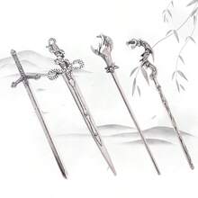 Spinka do włosów z sierpem ze stopu z 2025 roku, urocze akcesorium do włosów w kształcie smoka, przedłużka do koka, przyrząd do robienia koków, ozdoba do włosów w koku, szpilki do stylizacji włosów, szpilki do włosów, spinki do włosów