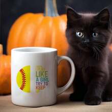 1PC11 Oz Ceramic Coffee Cup - Hand Washable Only, Bisphenol A Free, Insulated, Reusable, Cute Cat Printed Coffee Cup, Suitable For Multiple Uses - Perfect Gift For Cat Enthusiasts On Christmas, Thanksgiving, Valentine's Day, Father's Day, And Mother's Day, Ideal For Juice, Milk, Coffee - Perfect Birthday And Holiday Gift For Family, Gift For Him, Funny Mug