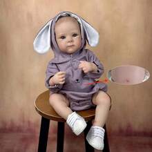 Lifelike 19inch 48cm Soft Vinyl Full Body Reborn Baby Doll Bath Toy Newborn Girl Bebe Play House Waterproof Birthday Gift - Muñeca de cuerpo de vinilo suave - Ver 1