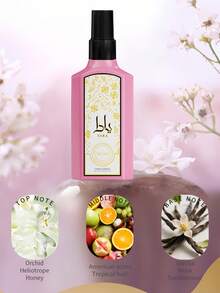 1 Botella/100ml Bruma de fragancia sin alcohol, simple y práctica ambientador multiusos para interiores y exteriores, bruma de felicidad de múltiples capas, esencia natural fresca y cautivadora de larga duración, adecuada para citas, fiestas, reuniones, vacaciones, hogar, hotel, oficina, regalo ideal para familiares y amigos, portátil