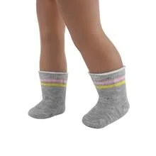 1 双适合 18 英寸娃娃的娃娃袜子，时尚娃娃服装配饰，多色条纹袜子，适合作为小女孩的生日礼物或节日礼物 - 彩色 - 查看 16