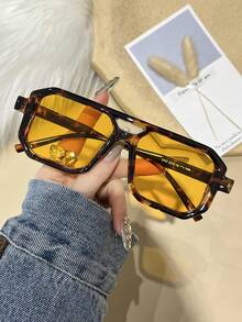 1/3pcs Retro Square Frame Glasses For Women, Vintage Style Eyewear For Travel, Beach, Halloween Decoration - Multicolor - View 13