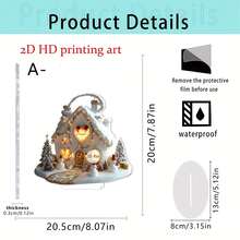 1/2 pièces Décorations de Noël en forme de chalet, Panneau de décoration de bureau en acrylique 2D, Décoration de chambre, salon et maison, à poser sur la table