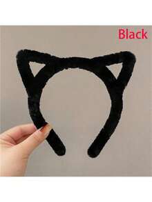 Cute 1 Pc Women's Cat Ear Headband, Autumn/Winter Style, Fashionable And Versatile For Daily Wear, Face Washing, Makeup, And Outfit Matching Leopard Print,Hairband,Hair Hoop Headbands