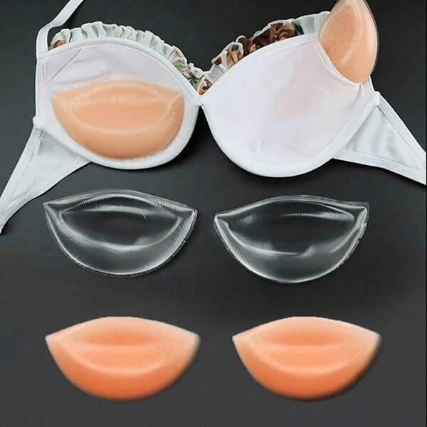 2-4 pezzi Reggiseno riutilizzabile in silicone - Imbottiture invisibili push-up per costumi da bagno e biancheria intima, Imbottiture rinforzanti morbide per un sollevamento naturale del seno, Ideale per bikini, abiti e top alla halter. Imbottiture reggiseno in silicone - Imbottiture morbide ed elastiche per ingrandire e raccogliere i seni piccoli