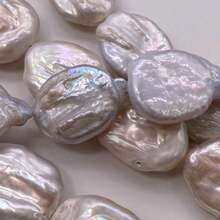 14mm X 18mm White Oval Natural Freshwater Pearl, DIY, 38cm/14.96 Inches