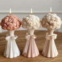 1 pieza Molde de silicona de ramo de rosas 3D para velas DIY, jabones y aromaterapia - Molde de resina epoxi para decoración del hogar, manualidades de arcilla y yeso