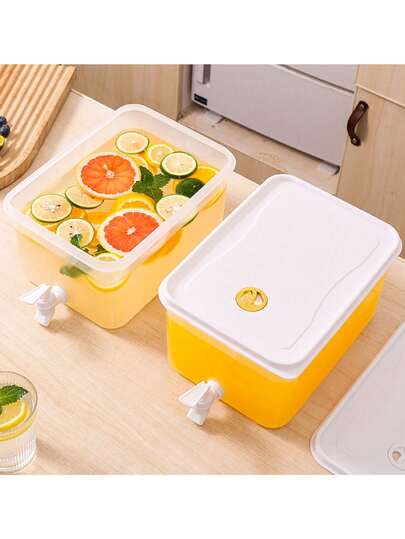 1 pezzo Dispenser per bevande di grande capacità, dispenser per acqua con infusore per frutta con rubinetto, dispenser per bevande, brocca per frigorifero, refrigeratore per bottiglie, dispenser grande per servire cocktail, succhi, acqua, forniture per feste di Ognissanti e Natale