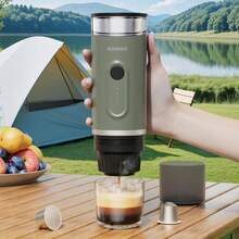 KONMO Máquina de espresso portátil KONMO, calentamiento inalámbrico para extracción en caliente y frío, uso dual de cápsulas de café en polvo