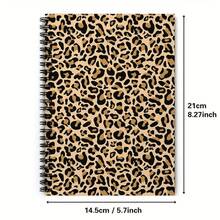 Leopard Spiral Notebook - Durable PP Cover, Black/Brown Animal Print Design, Sturdy Metal Spiral Binding, Suitable For Office, School, Diary And Art Supplies | Eye-Catching Pattern | Smooth Cover - one-size - View 2