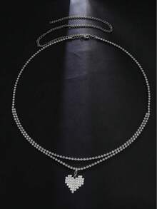 1 szt. Efektowny kryształowy wisiorek w kształcie serca w talii dla kobiet do dekoracji ciała