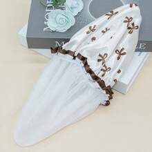 1pc Waterproof Double-Layer Bow Shower Cap, Elastic Bathing Cap, Adult Kitchen Oil-Proof Cap, Bathroom Hair Drying, Adjustable Elastic, Suitable For Face Washing, Hair Drying, Makeup, Cooking, Shampooing, 1pc Home Bathroom Decor, Autumn Decor, Back To School