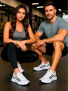 Cheap Men's Women's Casual And Sporty Sneakers Comfortable Soft For Gym Everyday Outdoor Gym And Fitness - 白色 - 查看 6