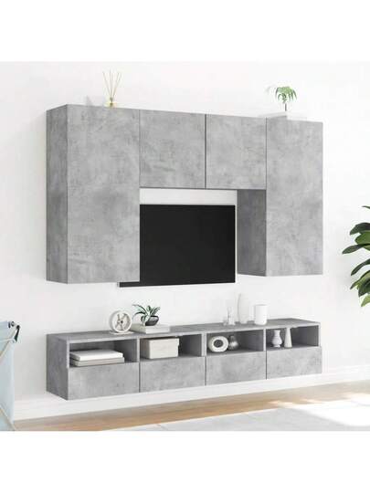 VidaXL TV Wand Units Pcs 100x30x30 Cm Processed Wood Concrete Grijs view 4