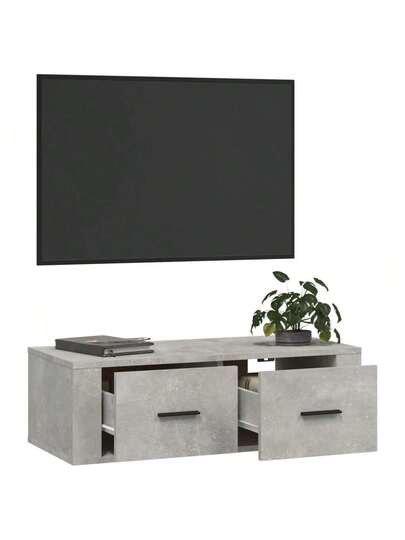 VidaXL TV Wand Unit 80x36x25 Cm, Finished Wood, Concrete Grijs view 5