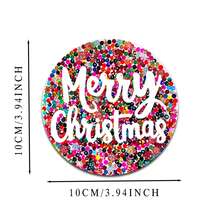 6 buc/set sau 420 buc/70 seturi suporturi pentru băuturi cu imprimeu de Moș Crăciun și paiete, suporturi rotunde absorbante din cauciuc, cu fund moale din cauciuc gros de 10 cm/2 mm, suport din cauciuc moale, suporturi decorative, potrivite pentru căni, decor pentru masă de bucătărie, decor pentru bucătărie, decor pentru masă