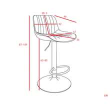 Esszimmer-Barhocker, 2er-Set – mit Samt bezogen, höhenverstellbar, 360°-Drehfunktion