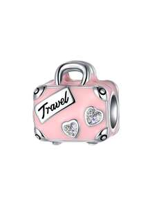 1pc Silver-Plated Elegant & Cute Car, Candle Holder, Ship Rudder, Suitcase, Bag, Rocket, Candle, Palette DIY Pendant Charm, Suitable For Women & Couples, For DIY Jewelry Making, Halloween, Valentine's Day, Back To School, Thanksgiving, Party, Holiday Gifts