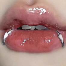 2pcs Halloween Zombie Teeth Vampire Teeth Costume Props Lip Ring Exaggerated Gothic Style Stainless Steel Fake Lip Piercing Stud Ring With Sharp Teeth Design Body Jewelry - Multicolor - View 4