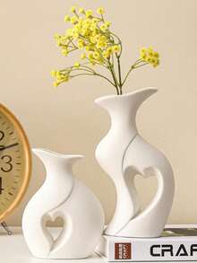 White Ceramic Vase Set Of 2 Home Decor, Minimalist Nordic Bohemian Vase Decoration, Wedding, Living Room, Dining Table, Bedroom, Entryway, Office, Coffee Table Decor Room Decor Flower Vase Glass Vase