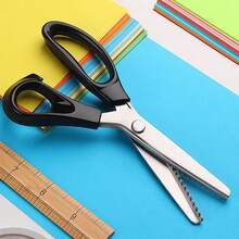 Triangular Teeth Stainless Steel Hand Tooth Cutting Cloth Cutting Cloth Sewing Scissors Pattern Cutting Lace Cutting Wave Paper Cuttings Triangular Serrated Hand Cloth Pattern Lace Cutting - Black - View 9
