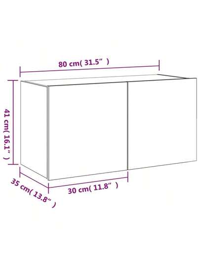 VidaXL TV Wand Unit LED Lighting 80x35x41 Cm Grijs Sonoma view 2