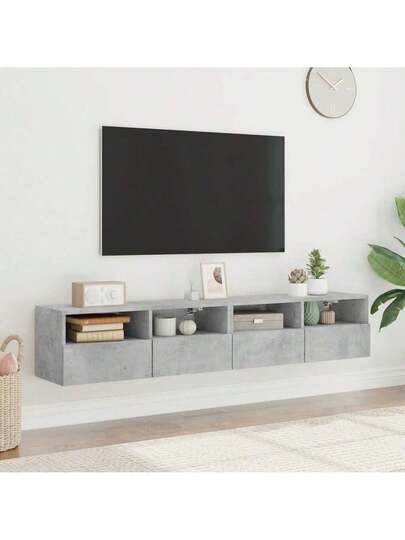VidaXL TV Wand Units Pcs 80x30x30 Cm Finished Wood Concrete Grijs view 3