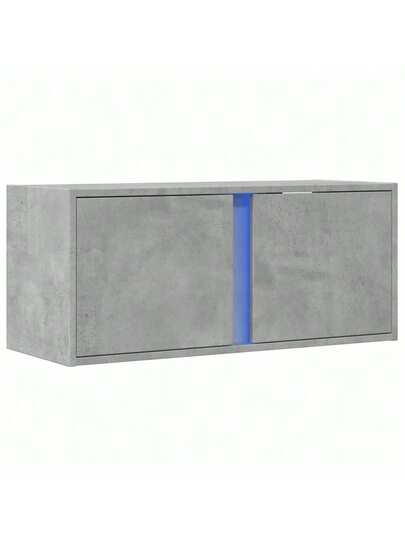 VidaXL TV Wand Unit LED Lighting 80x31x35 Cm Concrete Grijs view 3