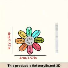 2D Floral Motivational Acrylic Pendant Earrings, Lightweight Colorful Earrings - Suitable For Women's Casual Daily Wear, Also A Perfect Gift For Holidays And Anniversaries - Multicolor - View 5