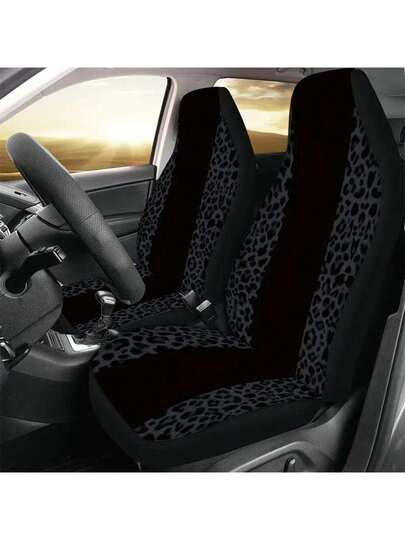 1pc Leopard Print Car Seat Cover, Universal Fit Car Interior Accessories Decoration Front Seat Cushion,Cheetah Print Car Stuff