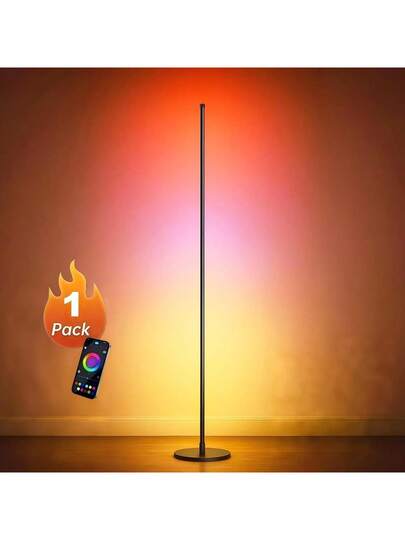 Slimme LED Multi RGB IC Vloer Coner Lamp Music Sync, Moderne 16 Million Changing St ing Mood Verlichting APP Remote Control, DIY Modes Timer Bedroom Gaming Room Living