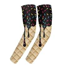 夏季户外防紫外线臂套，透气运动冰袖，可爱冰淇淋和蛋糕设计，男女适用，骑行臂套 - 彩色 - 查看 5